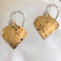 Hammered Red Brass Aspen Leaf Earrings