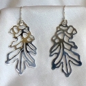 Sterling Silver Oak Leaf Earrings
