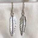 Sterling Silver Feather Earrings - small