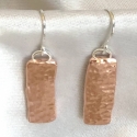 Hammered Copper Bar Earrings