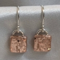 Hammered Copper Square Earrings - small
