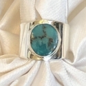Sterling Silver and Kingman Turquoise Adjustable Ring