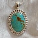 Sterling Silver and Kingman Turquoise Pendant