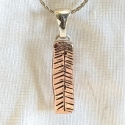 Copper Bar Necklace w/ Feather Detail
