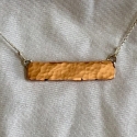 Hammered Copper Bar Necklace - horizontal