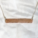 Hammered Copper Bar Necklace - horizontal