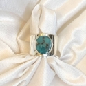 Sterling Silver and Kingman Turquoise Cigar Band Ring