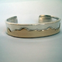 Flat tops SS and 14K Gold Mountain Bracelet