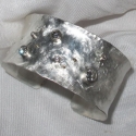 Sterling silver textured Diamond bracelet