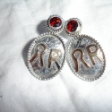 custom brand earrings with garnets