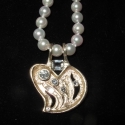 14k gold diamond abstract pendant
