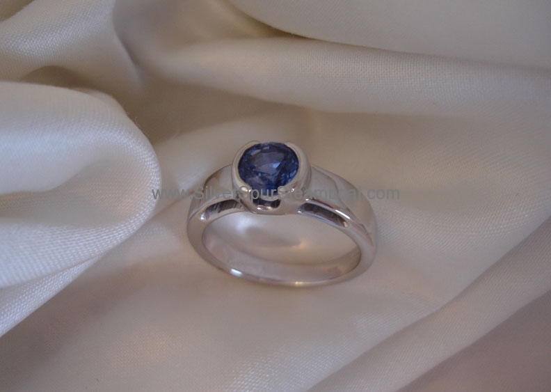 Sapphire 14k White engagement ring