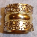 18K yellow wine vine wide wedding band