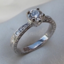 14K white engagement ring