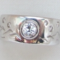 14k White Diamond Wedding Band
