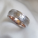 14k white mans band with14kred interior