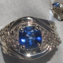 14k White gold Sapphire ocean ring