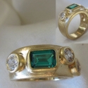 Emerald Diamond 14k ring