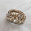 14K Yellow and White diamond band