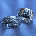 14k white wedding bans