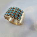 14 K yellow gold and turquoise ring