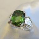 Burma Peridot Saddle Ring