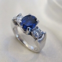 Sapphire Diamond Platinum ring