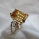 Golden Citrine Saddle Ring
