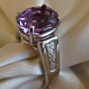 Amythyst 14k white ring