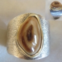 Textured 2toned wide Elk Ivory Ring