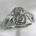 14 K white gold Diamond Antler ring