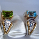 Sterling with 18k saddle ring with many precious stone opt.
