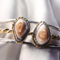 Sterling with 14K Twist Elk tooth Cuff Bracelet