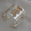 Wide Steling cuff with Elk Ivories