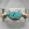 turquoise-elk-tooth-ivory-mans-cuff-bracelet