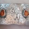Elk Ivory Belt Buckle With Brand