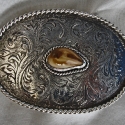 Floral Engraved Elk IvoryBuckle