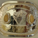 Trophy 14k and SS Elk Ivory Belt Buckle