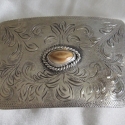 Small rectangle Sterling Elk Ivory Buckle