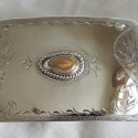 Small Rectangle Elk Ivory Buckle