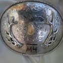 Sterling Silver w/14k Brand Elk Ivory Buckle