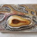 Sterling Silver Antler overlay Elk Tooth Ivory Money Clip