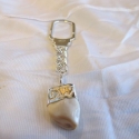 Sterling Silver Elk tooth Ivory key ring with 14ky initials