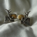 SS Elk head Elk Ivory stud earring