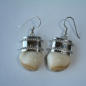 Double twist SScapped Elk Ivory earrings