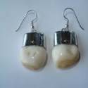 Plain SS capped Elk Ivory earrings
