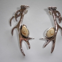 Large SS Elk Antler Elk Ivory earrings