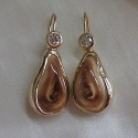 14k Gold cast Earrings with 25pt diamonds