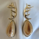 14K cast sm antler earrings