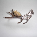 Elk Tooth Antler Sterling silver Pendant and Pin